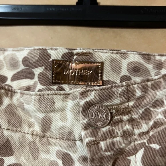 MotherThe Major Zip Ankle Spot On Jeans Wide Leg High Rise Leopard Size 29